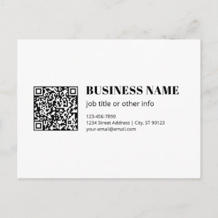 Zakelijke QR-code & Bewerkbare Retro-Moderne Tekst Briefkaart