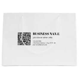 Zakelijke QR-code & Bewerkbare Retro-Moderne Tekst Groot Cadeauzakje