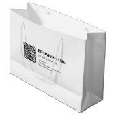 Zakelijke QR-code & Bewerkbare Retro-Moderne Tekst Groot Cadeauzakje (Voorkant Gekanteld)