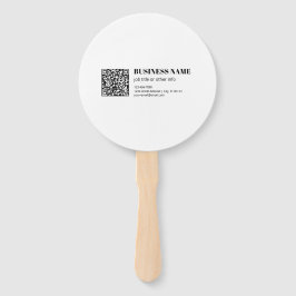 Zakelijke QR-code & Bewerkbare Retro-Moderne Tekst Handwaaier