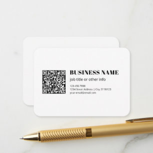 Zakelijke QR-code & Bewerkbare Retro-Moderne Tekst Informatiekaartje