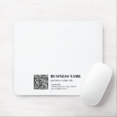 Zakelijke QR-code & Bewerkbare Retro-Moderne Tekst Muismat (Met muis)