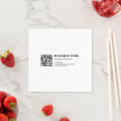 Zakelijke QR-code & Bewerkbare Retro-Moderne Tekst Servet (Insitu)