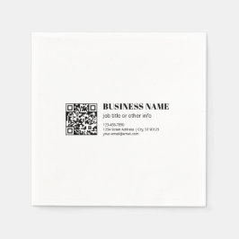 Zakelijke QR-code & Bewerkbare Retro-Moderne Tekst Servet