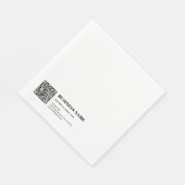 Zakelijke QR-code & Bewerkbare Retro-Moderne Tekst Servet (Hoek)