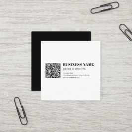 Zakelijke QR-code & Bewerkbare Retro-Moderne Tekst Vierkante Visitekaartje