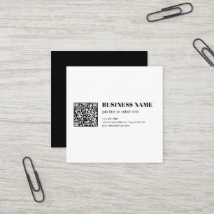 Zakelijke QR-code & Bewerkbare Retro-Moderne Tekst Vierkante Visitekaartje