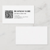 Zakelijke QR-code & Bewerkbare Retro-Moderne Tekst Visitekaartje (Voorkant / Achterkant)