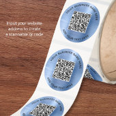 Zakelijke QR-code Blauw Ronde Sticker