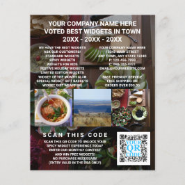 Zakelijke QR-code donkere foto-advertenties op maa Flyer