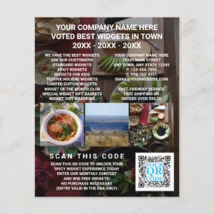 Zakelijke QR-code donkere foto-advertenties op maa Flyer