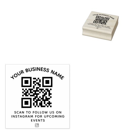 Zakelijke QR-code en aangepaste tekst ronde Sticke Rubberstempel (Gestempeld)