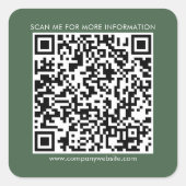 Zakelijke QR-code en bedrijfswebsite elke kleur Vierkante Sticker (Voorkant)
