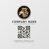 Zakelijke QR-code en elegante Lion Logo Raamsticker (Vel)