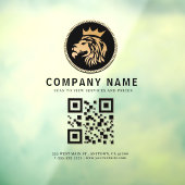 Zakelijke QR-code en elegante Lion Logo Raamsticker (Vel 3)