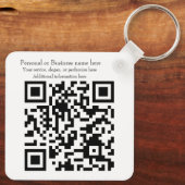Zakelijke QR-code en Logo Basic Sleutelhanger (Achterkant)