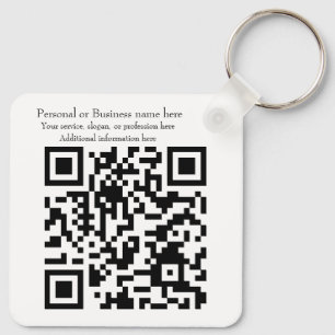 Zakelijke QR-code en Logo Basic Sleutelhanger