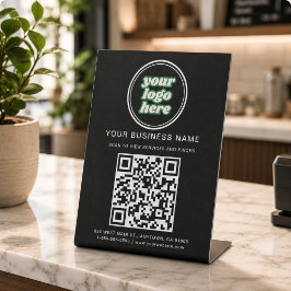 Zakelijke QR-code en logo Reclamebord Met Voetstuk