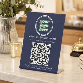 Zakelijke QR-code en logo Reclamebord Met Voetstuk