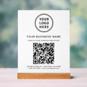 Zakelijke QR-code en Logo White Acryl Bord (Neutraal)