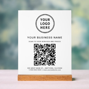 Zakelijke QR-code en Logo White Acryl Bord