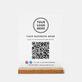 Zakelijke QR-code en logo wit Acryl Bord (Voorkant)