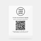 Zakelijke QR-code en logo wit Acryl Bord (Voorkant)