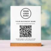 Zakelijke QR-code en logo wit Acryl Bord (Neutraal)