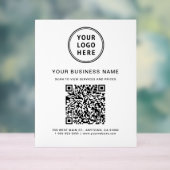 Zakelijke QR-code en logo wit Acryl Bord (Neutraal)