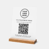 Zakelijke QR-code en logo wit Acryl Bord (Hoek)