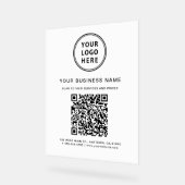 Zakelijke QR-code en logo wit Acryl Bord (Hoek)