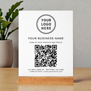 Zakelijke QR-code en logo wit Acryl Bord