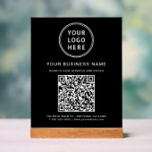 Zakelijke QR-code en logo zwart Acryl Bord (Neutraal)