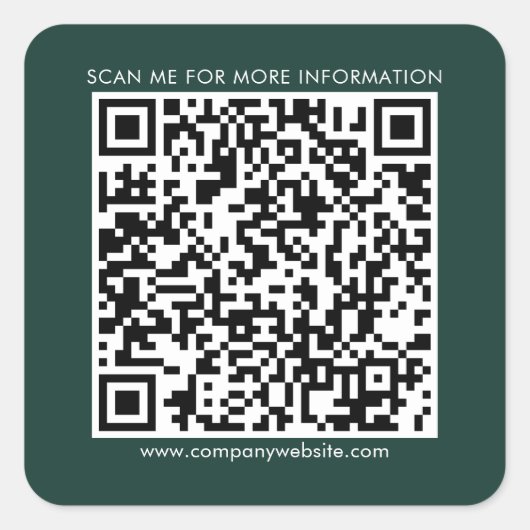 Zakelijke QR-code en moderne aangepaste website Vierkante Sticker (Voorkant)