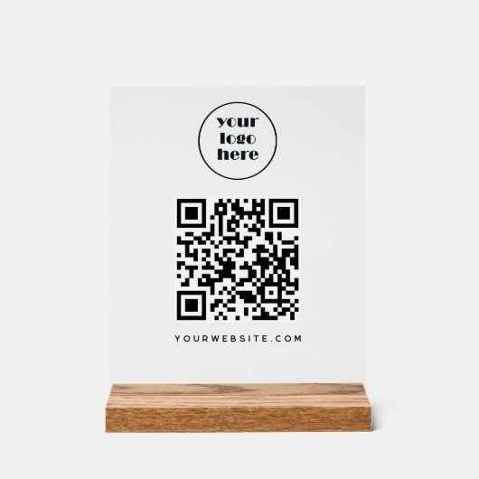 Zakelijke QR-code en website | logo Acryl Bord (Voorkant)