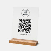 Zakelijke QR-code en website | logo Acryl Bord (Hoek)