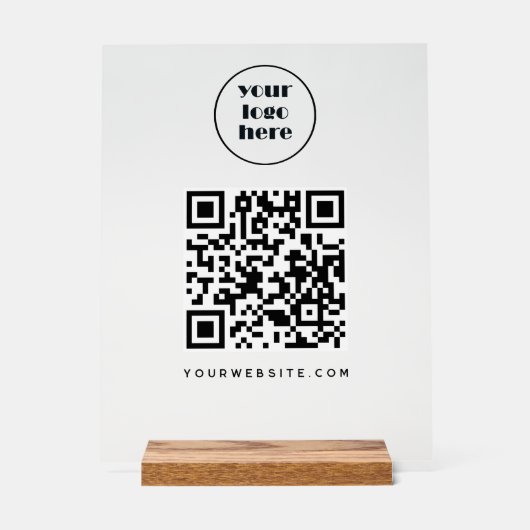 Zakelijke QR-code en website | logo Acryl Bord (Voorkant)