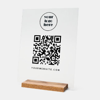 Zakelijke QR-code en website | logo Acryl Bord