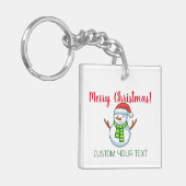 Zakelijke QR-code Gepersonaliseerde Kerstmis Sleutelhanger (Voorkant Links)