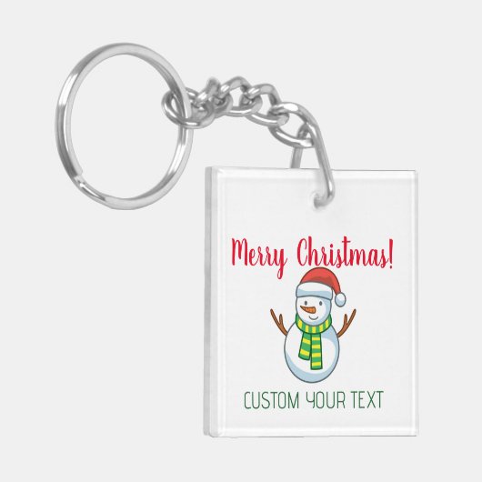 Zakelijke QR-code Gepersonaliseerde Kerstmis Sleutelhanger (Voorkant Links)