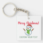 Zakelijke QR-code Gepersonaliseerde Kerstmis Sleutelhanger (Voorkant)