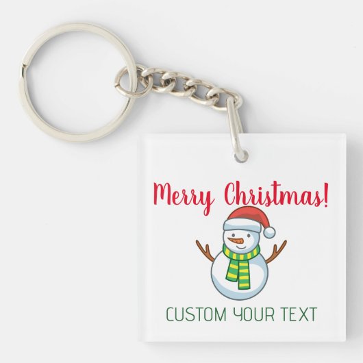 Zakelijke QR-code Gepersonaliseerde Kerstmis Sleutelhanger (Voorkant)