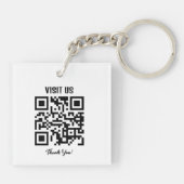 Zakelijke QR-code Gepersonaliseerde Kerstmis Sleutelhanger (Achterkant)