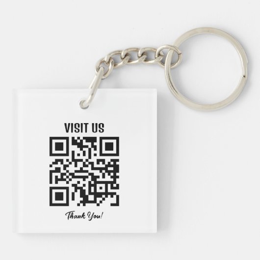 Zakelijke QR-code Gepersonaliseerde Kerstmis Sleutelhanger (Achterkant)