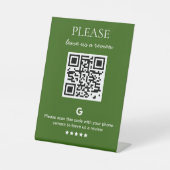 Zakelijke QR-code Google Review Reclamebord Met Voetstuk (Voorkant)