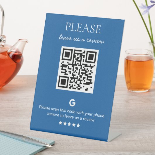 Zakelijke QR-code Google Review Reclamebord Met Voetstuk (Insitu)