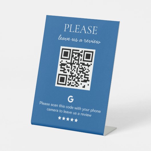 Zakelijke QR-code Google Review Reclamebord Met Voetstuk (Voorkant)