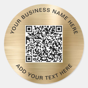 Zakelijke QR-code Goud Ronde Sticker