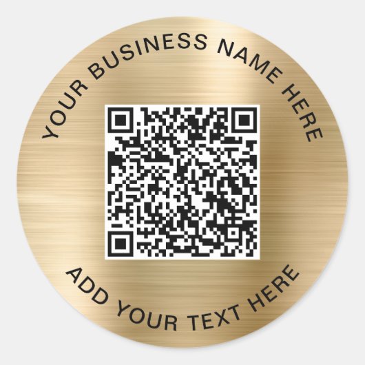 Zakelijke QR-code Goud Ronde Sticker (Voorkant)