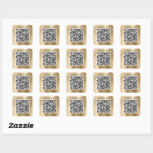 Zakelijke QR-code Goud Vierkante Sticker (Vel)